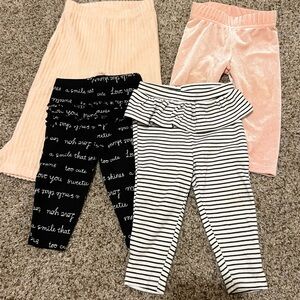 Bundle of 4 pairs baby girl pants 6-12M